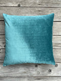Prussian: Dark Turquoise Velvet Cushion Cover / Blue Green Velvet Pillow / ZIPPER Pillow Cover / Solid Velvet Pillow Cover - Annabel Bleu