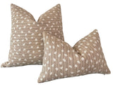 Beige & Ivory Fawn Pillow Cover from Performance Fabric / Animal Spots pillow / 16x16 Fawn Cream Taupe Pillow / 18x18 Throw Pillow Cover / 20x20 Pillow: Performance Fabric - Annabel Bleu