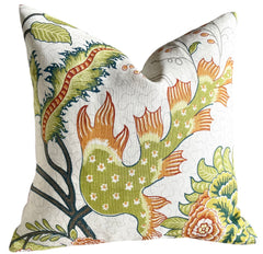 Schumacher Sinhala Linen Pillow Cover in “Bittersweet” Colorway