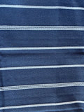 Harbor: Chenille Woven Outdoor Striped Upholstery Fabric by the Yard / Nautical Navy Fabric - Annabel Bleu