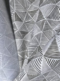 SALE: Grey Boho Triangles Home Decor Fabric / Waverly Cotton Upholstery Fabric / Charcoal Drapery Fabric - Annabel Bleu