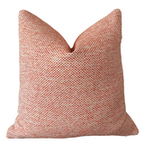Papaya orange and red woven tropical pillow cover for outdoor use