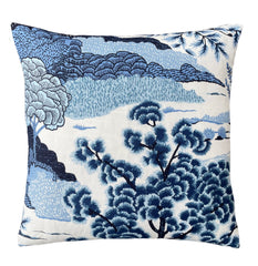 Thibaut Daintree Blue on White Pillow Cover