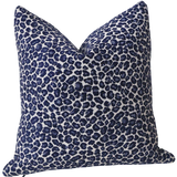 Indigo Chenille Leopard Pillow Cover : Available in 10 Sizes - Annabel Bleu