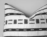 Mudcloth Pillow Cover / Ivory & Black / Mudcloth Decorative Throw Pillow - Annabel Bleu